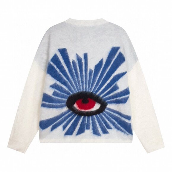 House of Errors  White Mystical Eye Knit Sweater - Picture 2 of 6